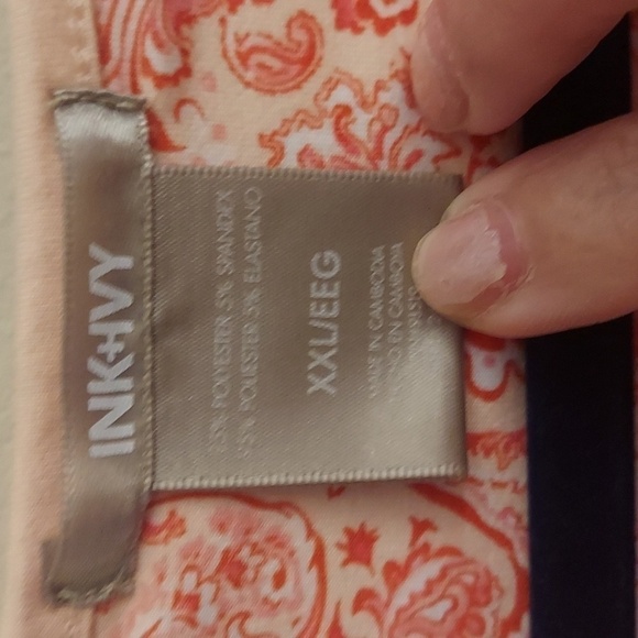 INK+IVY Peach Floral Paisley Pajama Short Set - Picture 6 of 10